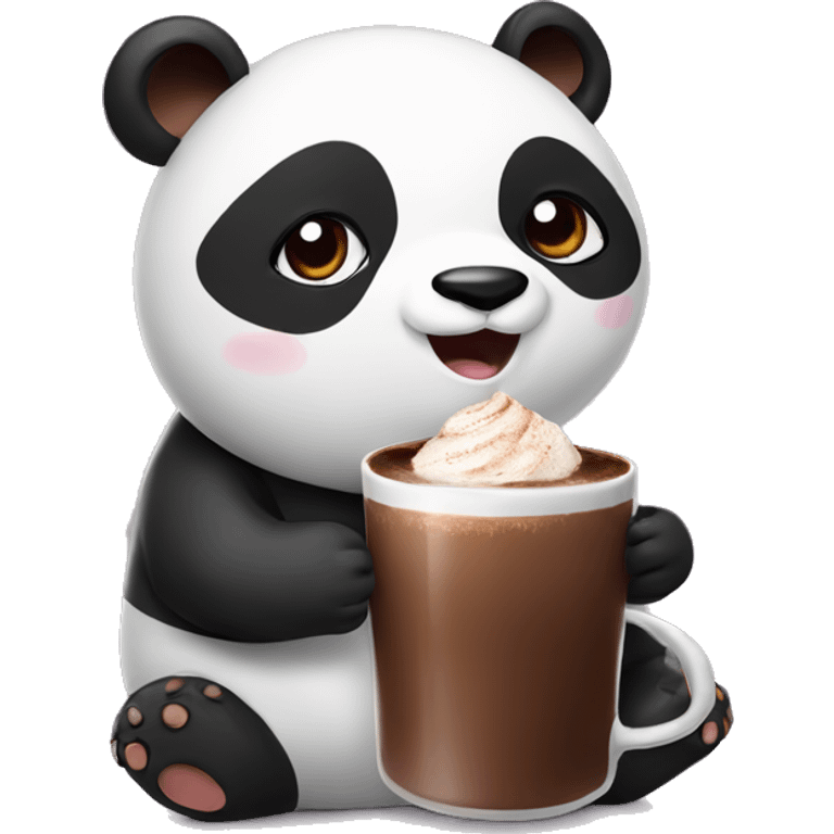 Panda with hot chocolate  emoji