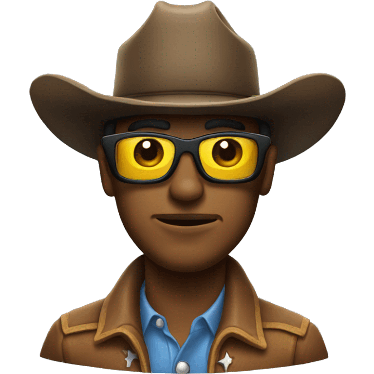 cowboy wearing 3d glasses emoji