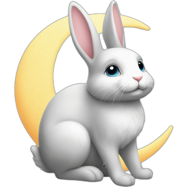 Mix of bunny and moon emoji