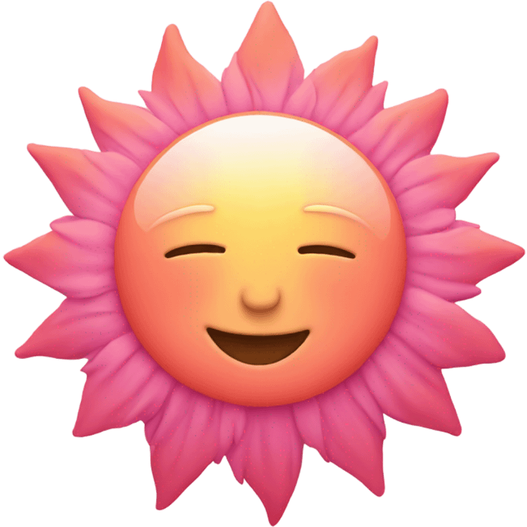 pink sun with face emoji