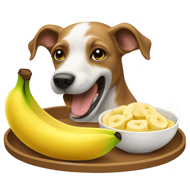 Dog eating a banana for breakfast emoji