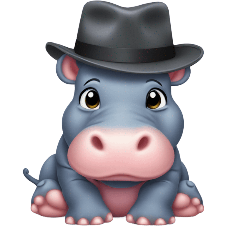 Baby Hippo with hat on emoji