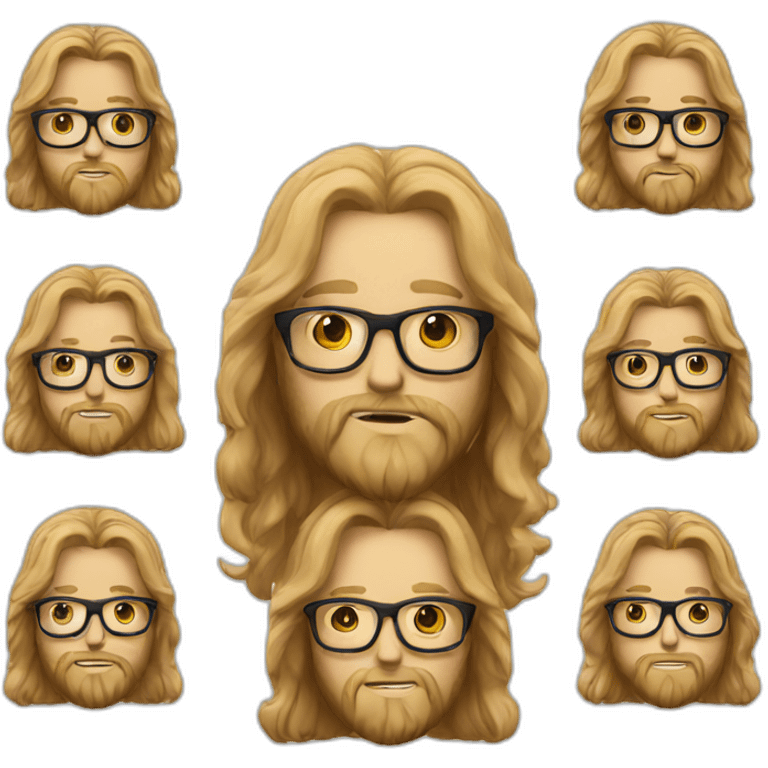 Scandinavian with long hair a beard and glasses emoji