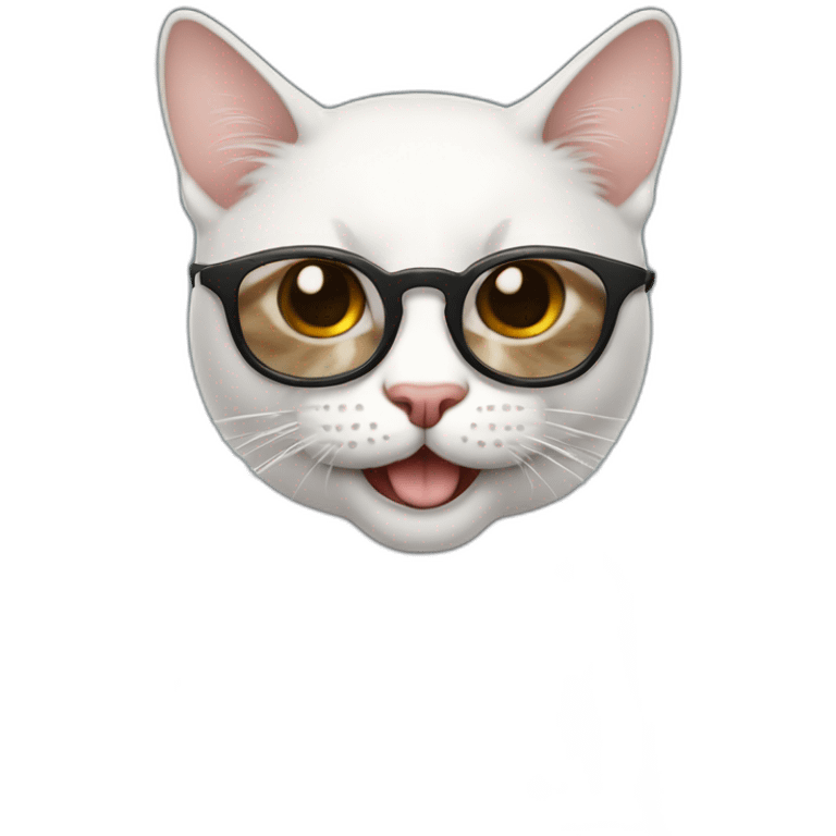 Gato con lentes y Dientes filosos  emoji