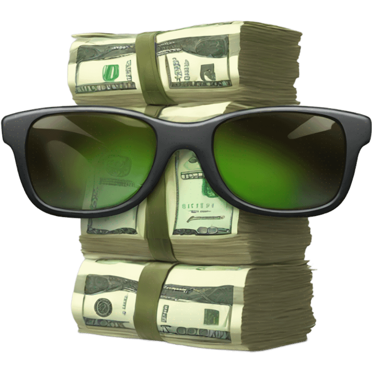 Stack of money wearing sunglasses  emoji