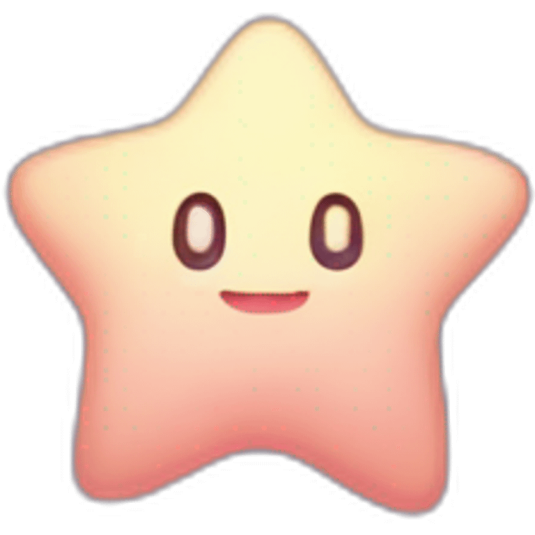 clean cute happy Kirby with a golden star emoji