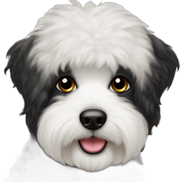 bichon-havanais-black-half-white-head emoji