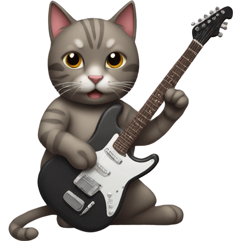 Cat with electro guitar  emoji