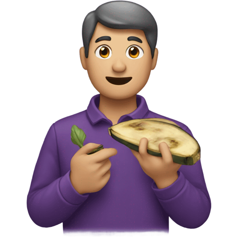 eating eggplant emoji