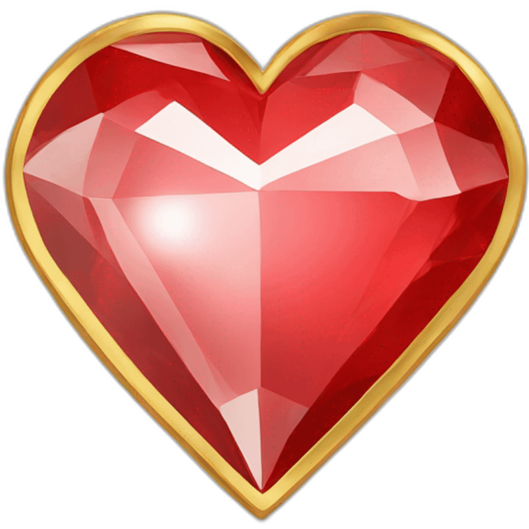 Red heart diamond with gold border emoji