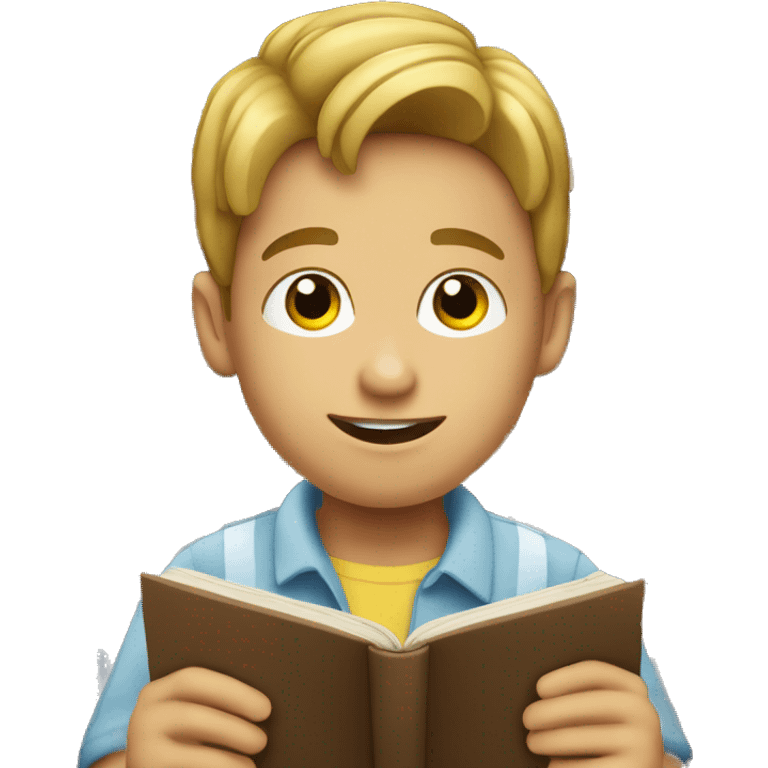 NIÑO PARADO LEYENDO UN LIB emoji