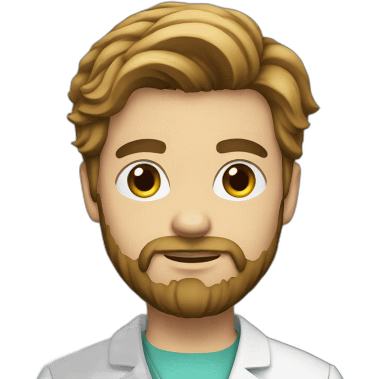 young white surgeon with beard reading emoji