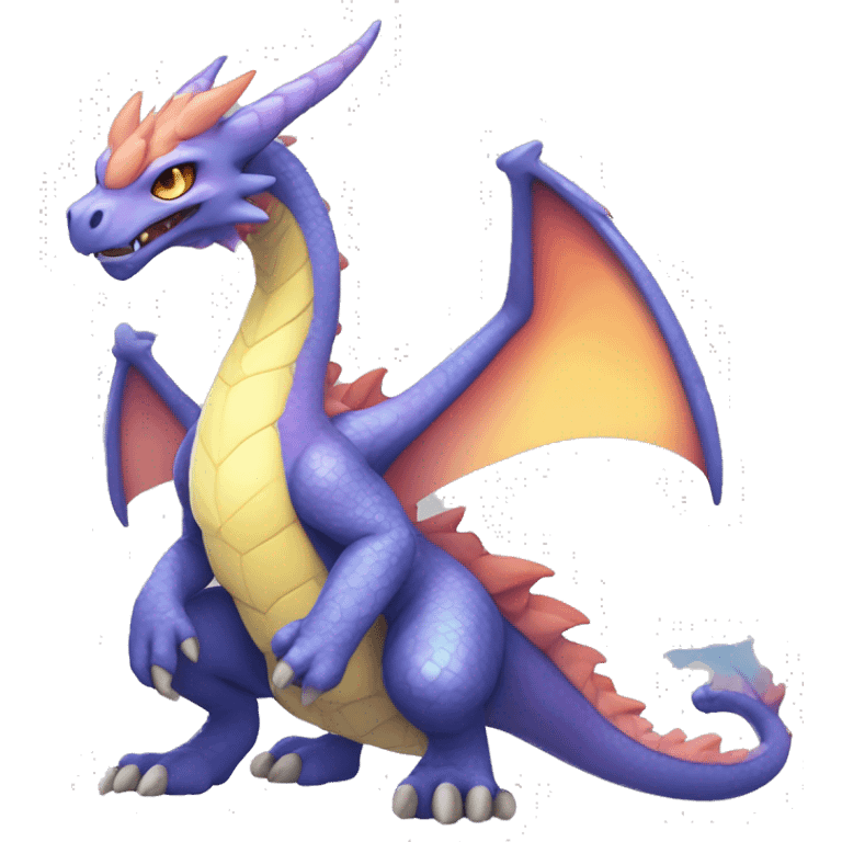 Kawaii Edgy Bright Ethereal Fururistic Fantasy Dragon Pokémon Fakemon full body emoji