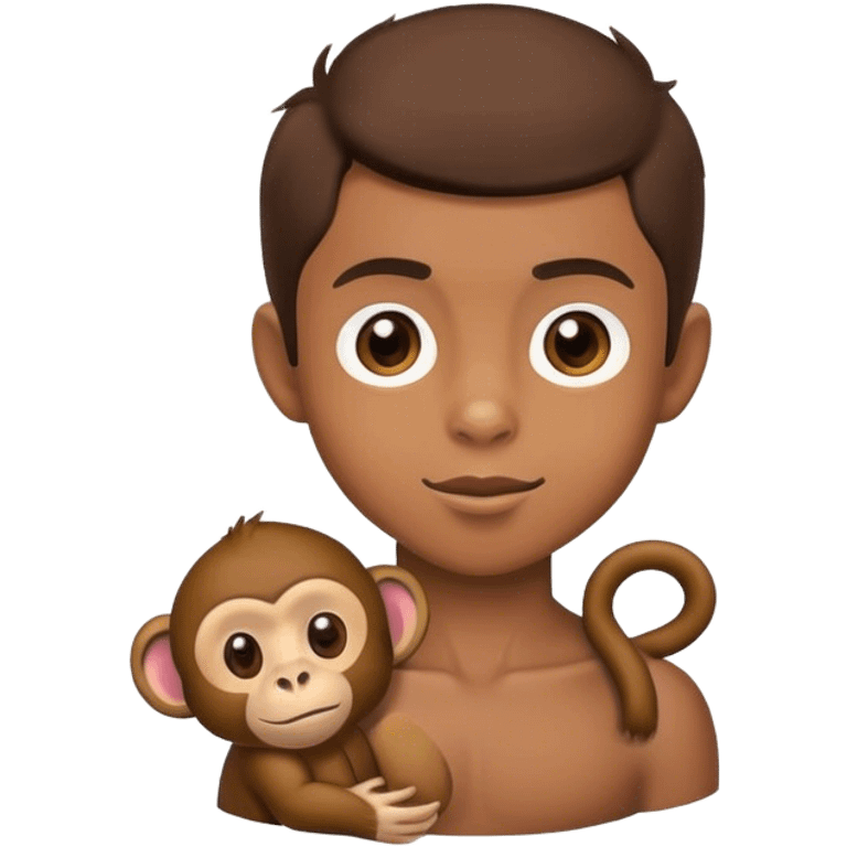 a handsome boy with monkey emoji