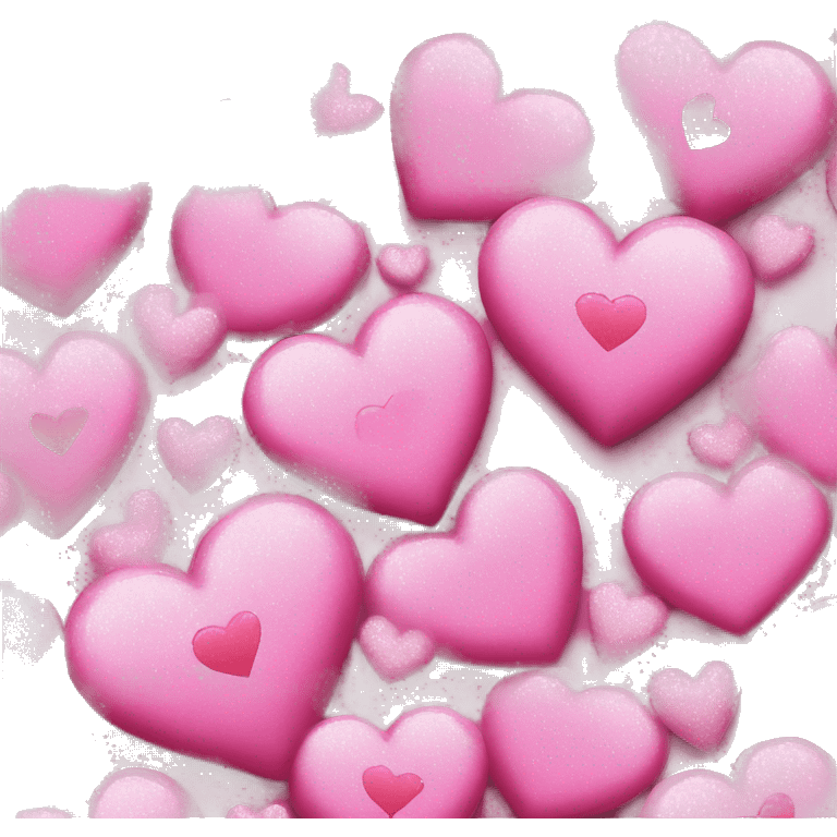 pink hearts with sparkly glitter emoji