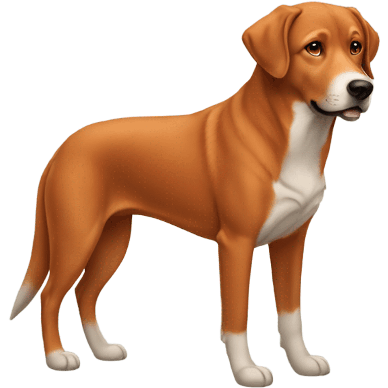  Handsome brown haired man and fox red labrador retriever emoji