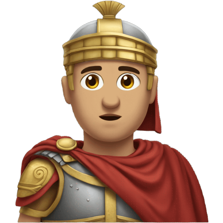 A sad Roman legionary holding his head emoji