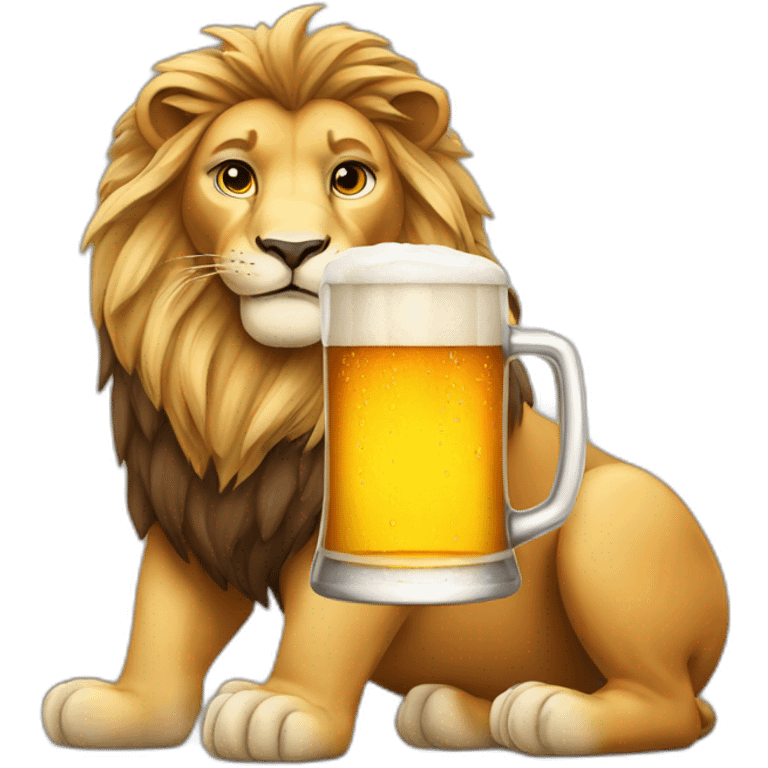 Lion with beers emoji