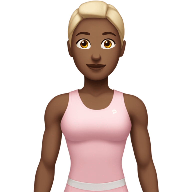 white fitness girl in light pink clothes emoji