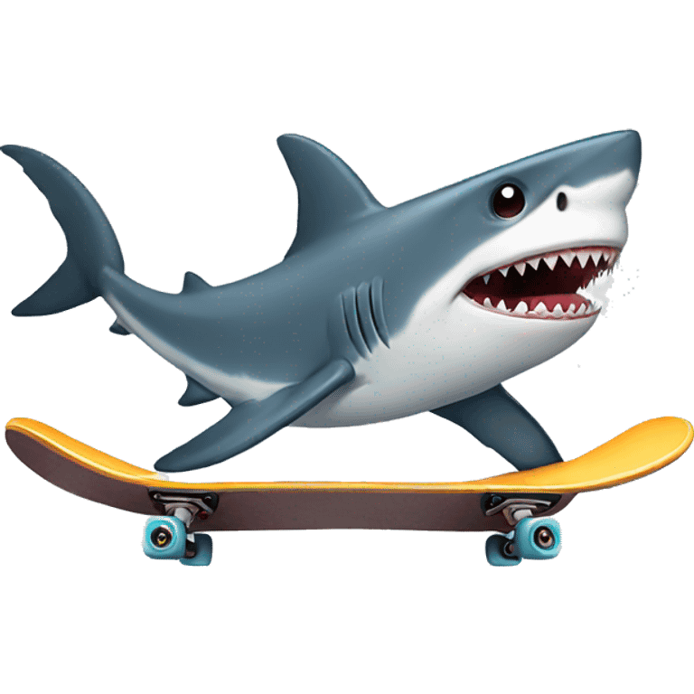 Shark with skateboard  emoji