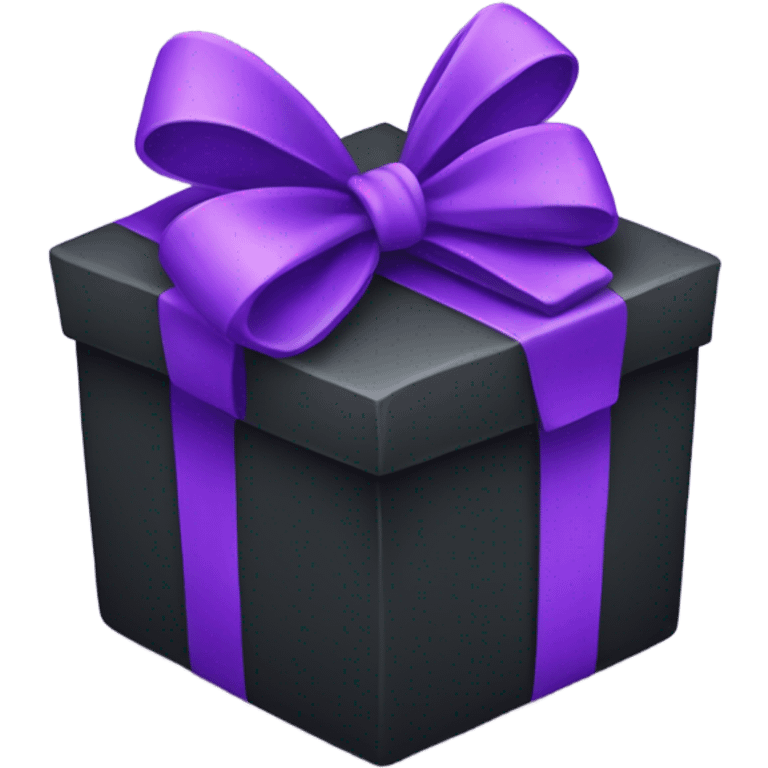 Black present with purple bow emoji