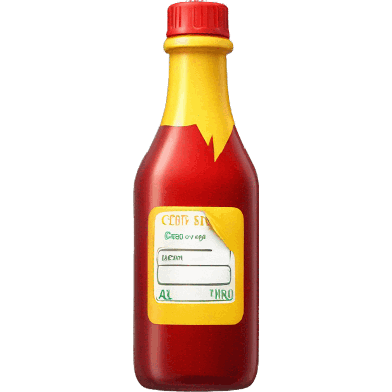 Small red bottle with yellow lightning on label emoji