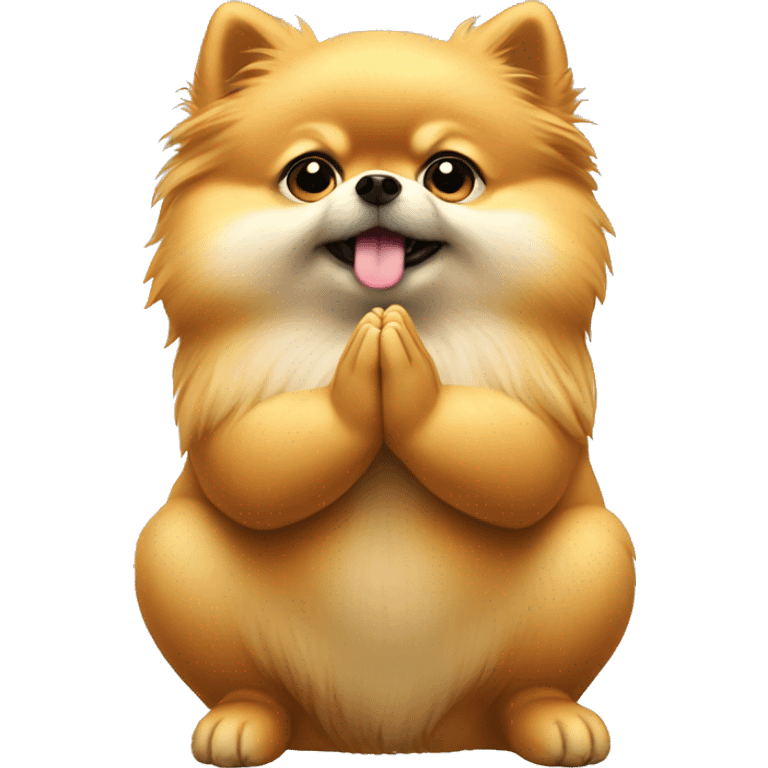 Pomeranian praying emoji