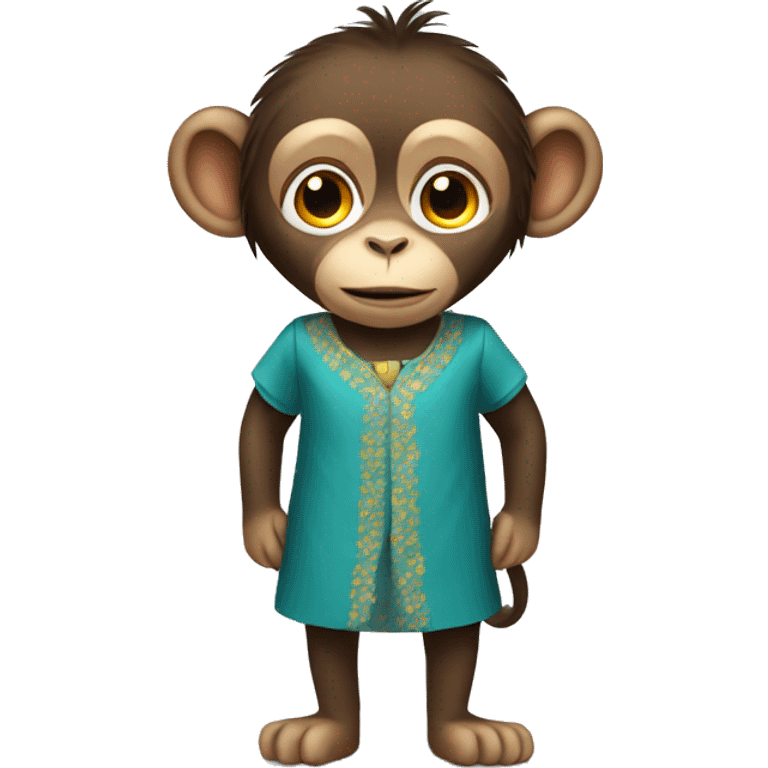 Monkey wearing a dress emoji