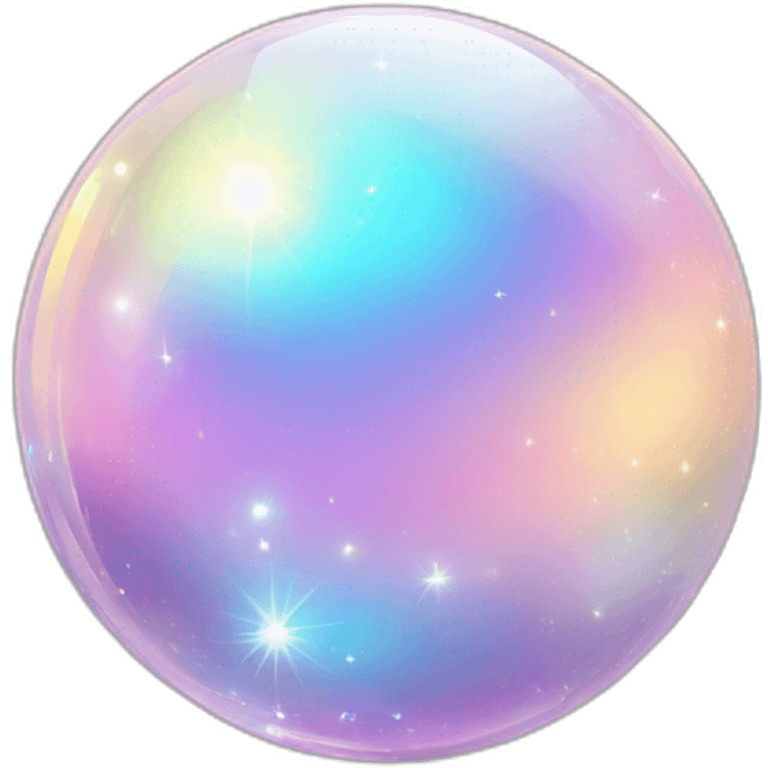 Sparkly glossy Pastel iridescent glass crystal glass orb emoji