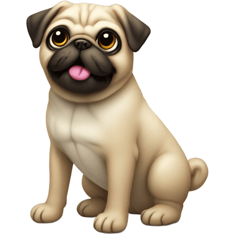 a stuffed pug with its tongue sticking out emoji