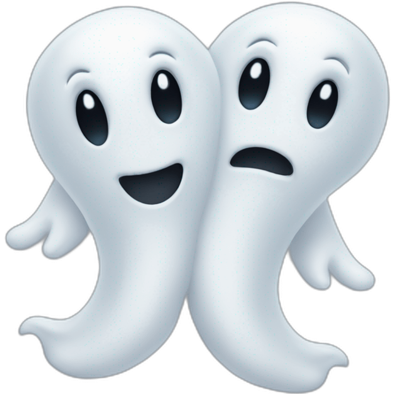 two hugging ghosts emoji