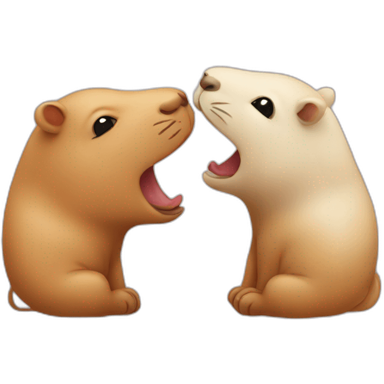 two kissing capibaras yin-yang emoji