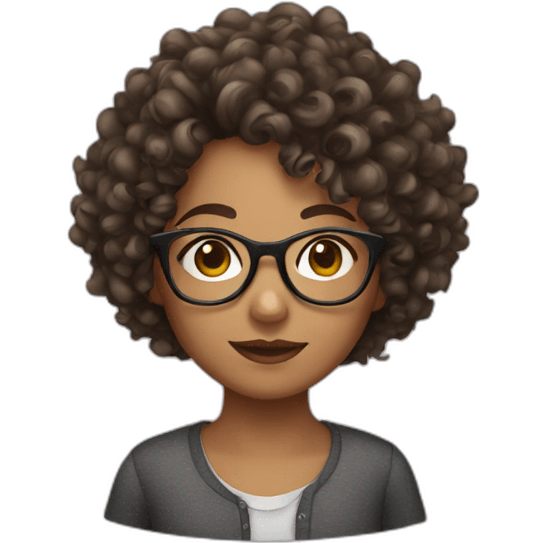 curly-haired girl with glasses emoji