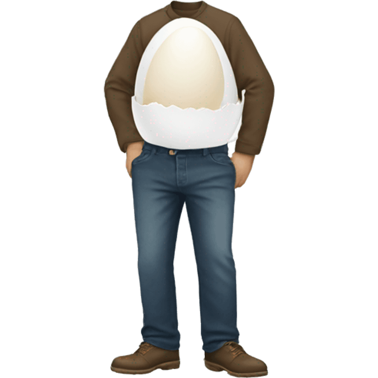 White egg wearing pants emoji