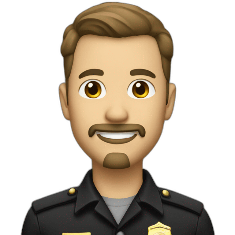 agent officer with goatee smiling emoji