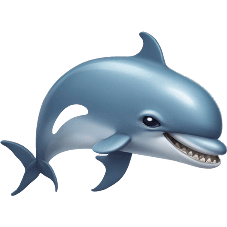 Dolphin with teeth emoji