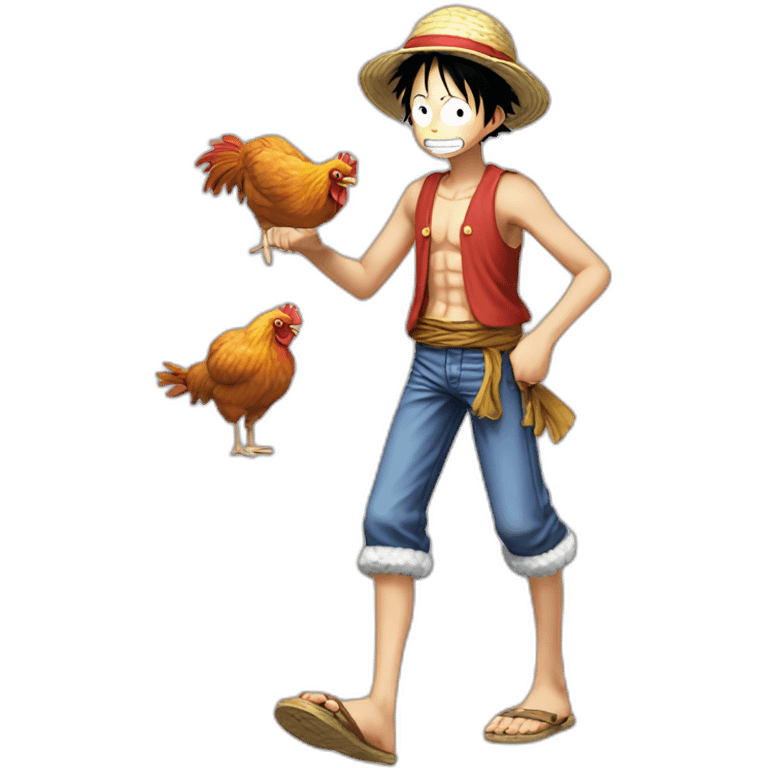 Luffy qui mange une cuisse de poulet emoji