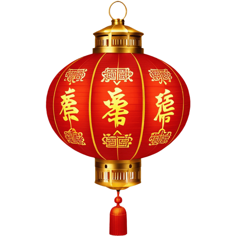 Chinese New Year red lantern – Cinematic Realistic Chinese New Year Red Lantern, depicted as an exquisitely crafted lantern adorned with intricate red and gold patterns, softly glowing against a dark background with subtle calligraphic details, evoking festive warmth and tradition. emoji