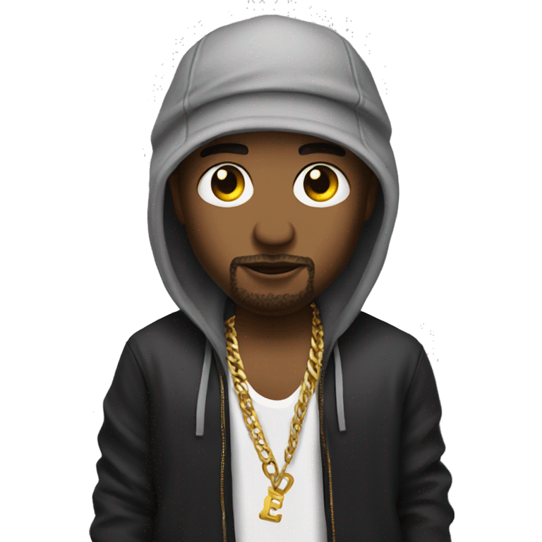 White Rapper with chain emoji