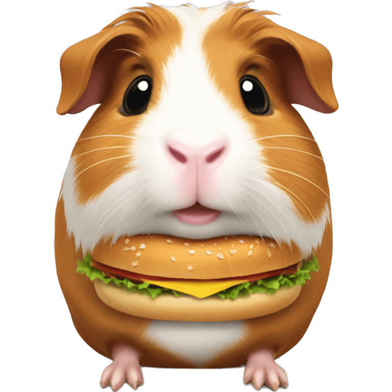 american guinea pig with hamburger emoji