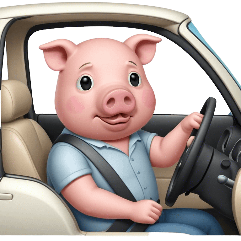 Tired pig driving  emoji