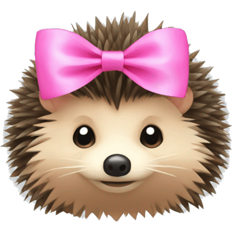 Hedgehog with pink bow emoji