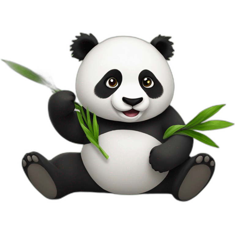 panda playing majang emoji