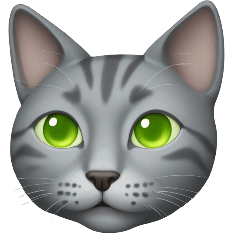 realistic sleeping grey cat with light green eyes emoji