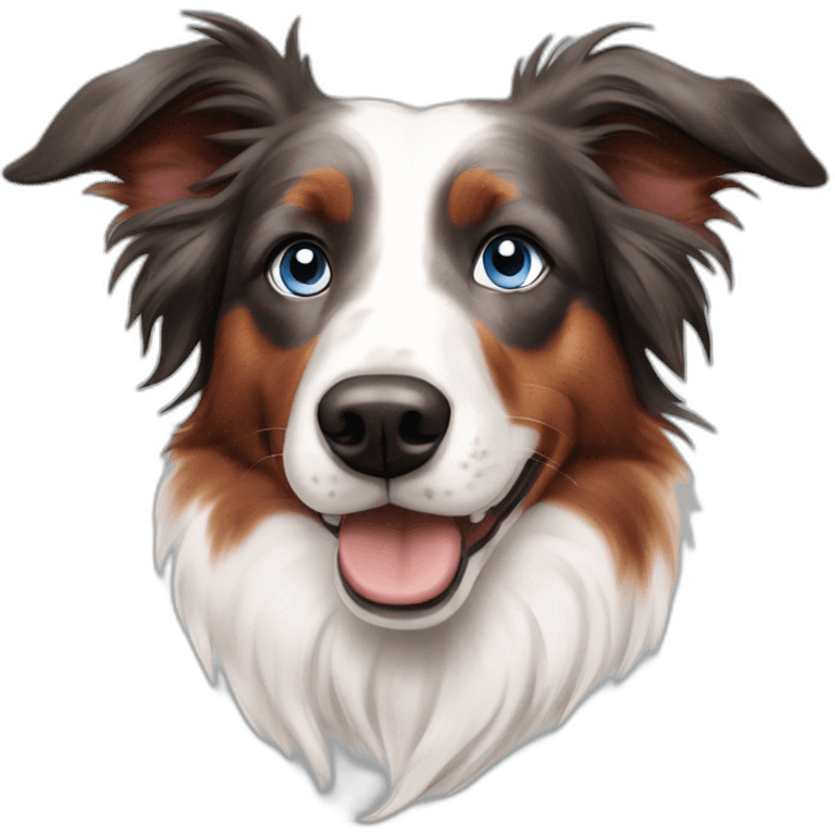 stained red merle blue eyed border collie emoji