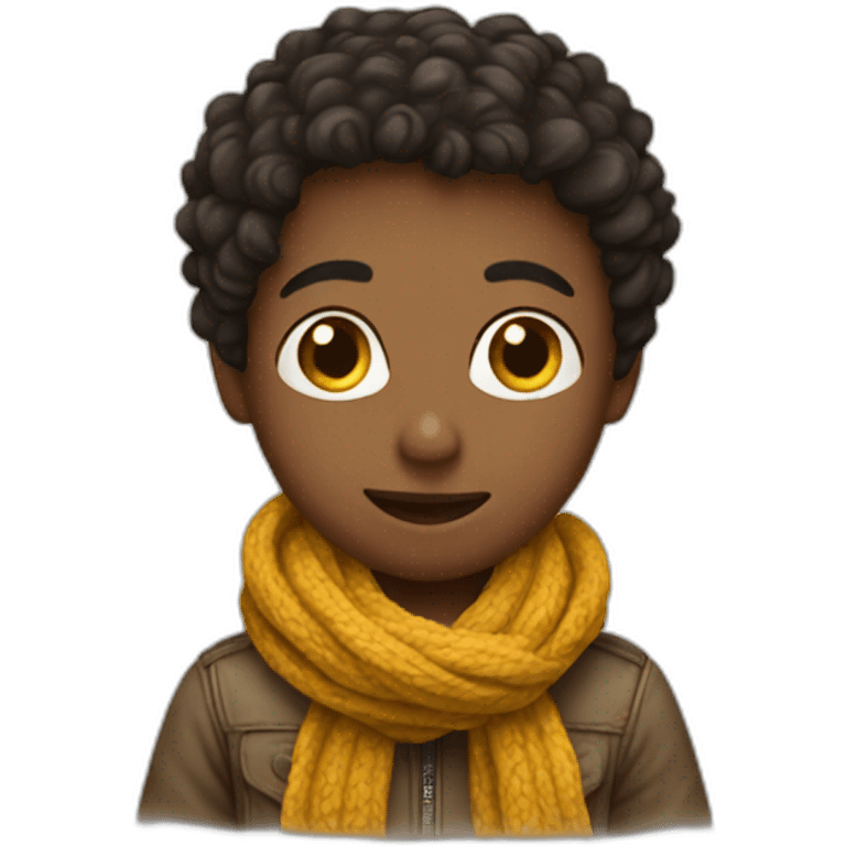 A small boy with a scarf emoji