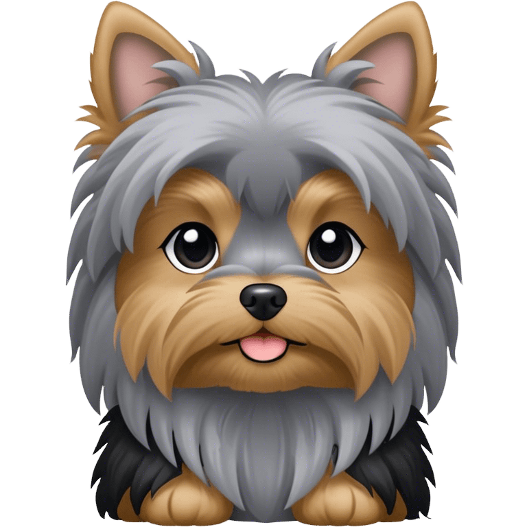 Black and grey Yorkie shi zhu emoji