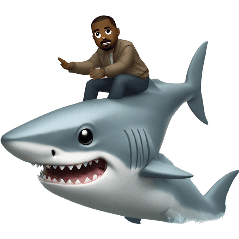 kanye west riding a shark emoji