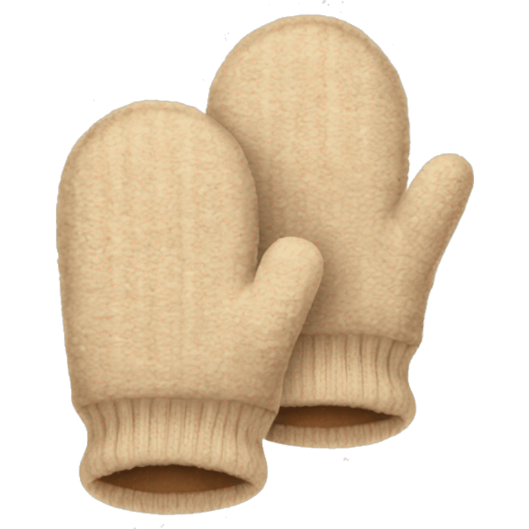 beige mittens for winter  emoji