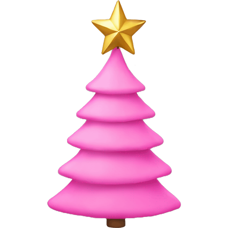 Pink Christmas tree with golden star emoji